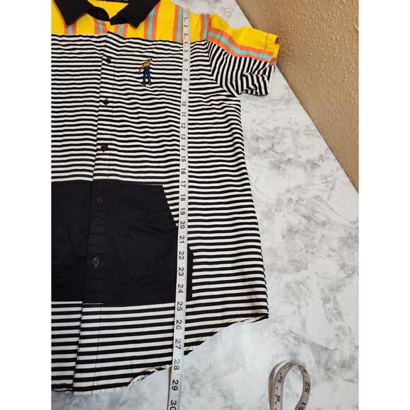 Black Pyramid Men's Cotton Embroidered‎ Striped Front Pockets Shirt Size XL - Picture 6 of 6